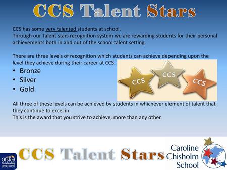 CCS Talent Stars CCS Talent Stars Bronze Silver Gold