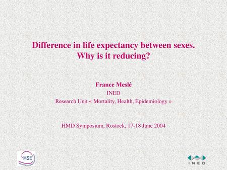 Difference in life expectancy between sexes. Why is it reducing?