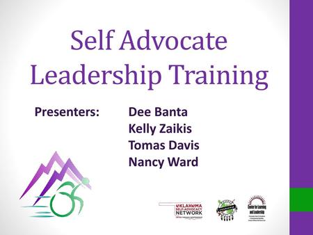 Self Advocate Leadership Training