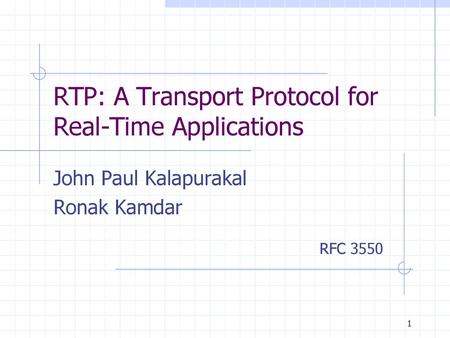 RTP: A Transport Protocol for Real-Time Applications