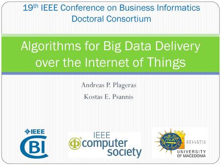 Algorithms for Big Data Delivery over the Internet of Things