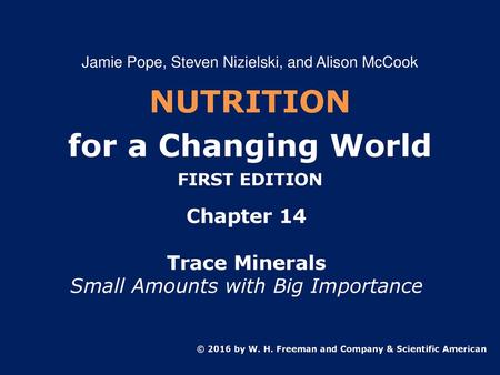 NUTRITION for a Changing World