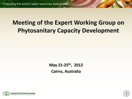 May 21-25th, 2012 Cairns, Australia