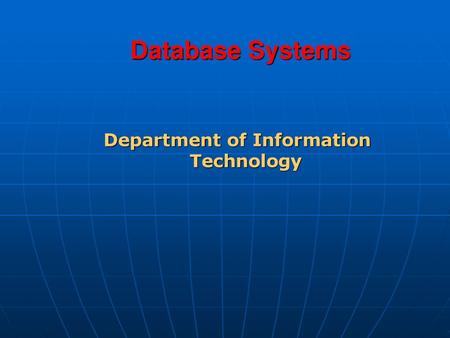 Department of Information Technology