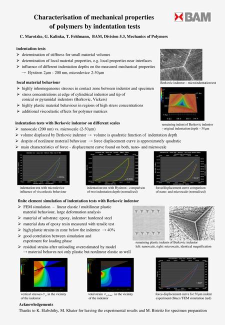 Characterisation of mechanical properties