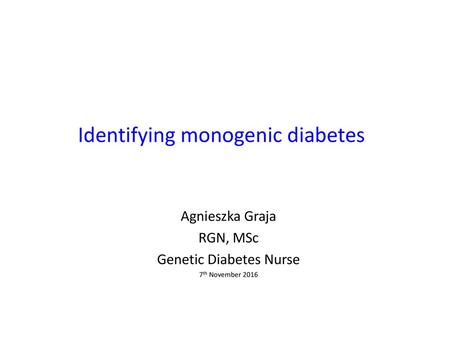 Identifying monogenic diabetes