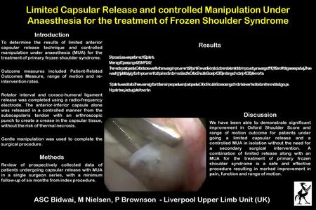 ASC Bidwai, M Nielsen, P Brownson - Liverpool Upper Limb Unit (UK)