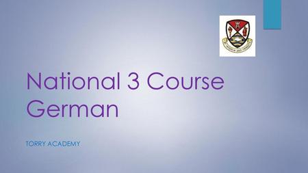 National 3 Course German