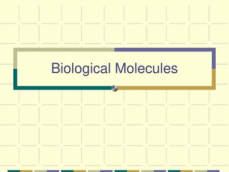 Biological Molecules.