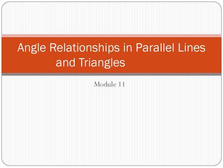 Angle Relationships in Parallel Lines and Triangles