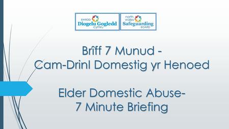 1. BETH YDYW? WHAT IS IT? Mae ymagweddau cam-drin domestig wedi rhoi pwyslais ar drais partner yn hanesyddol. Yn fwy diweddar, bu cydnabyddiaeth.