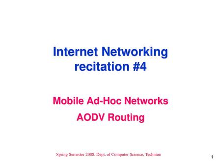 Internet Networking recitation #4