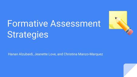 Formative Assessment Strategies