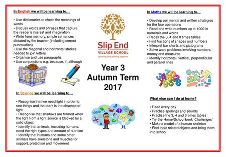 Year 3 Autumn Term 2017 Read your reading book at home every day