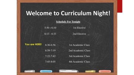 Welcome to Curriculum Night!