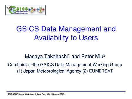 GSICS Data Management and Availability to Users