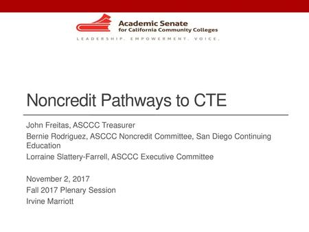 Noncredit Pathways to CTE