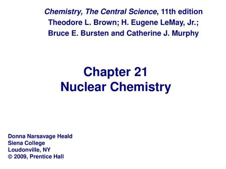 Chapter 21 Nuclear Chemistry