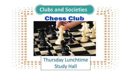 Thursday Lunchtime Study Hall