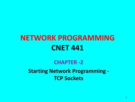 NETWORK PROGRAMMING CNET 441