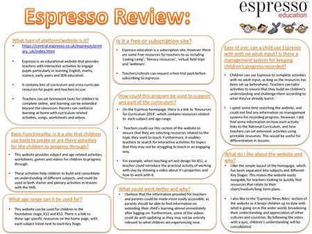 Espresso Review: Is it a free or subscription site?