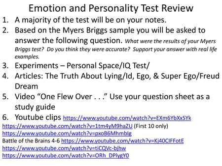 Emotion and Personality Test Review