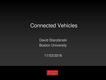 David Starobinski Boston University 11/03/2016