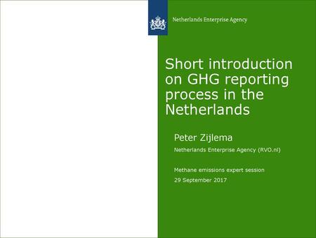 Short introduction on GHG reporting process in the Netherlands