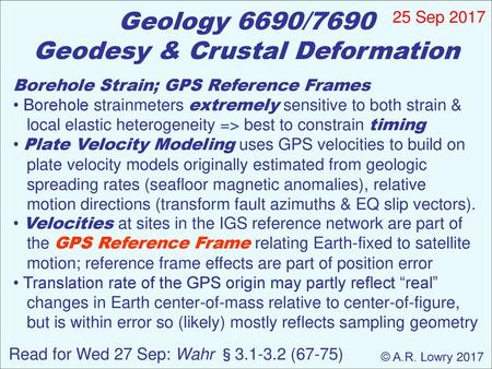 Geodesy & Crustal Deformation