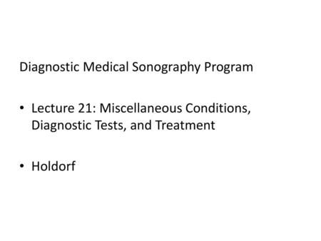 Diagnostic Medical Sonography Program