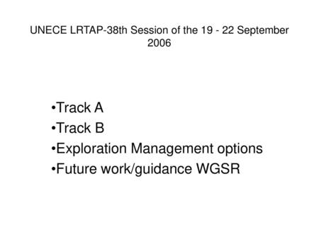 UNECE LRTAP-38th Session of the September 2006