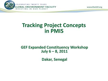 Tracking Project Concepts in PMIS