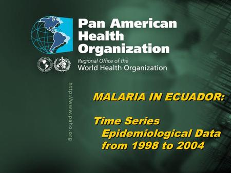 Time Series Epidemiological Data from 1998 to 2004