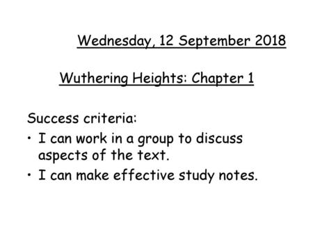 Wuthering Heights: Chapter 1