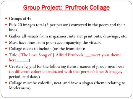 Group Project: Prufrock Collage