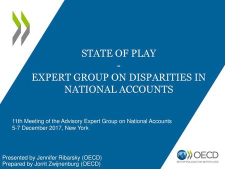 State of play - Expert Group on disparities in national accounts