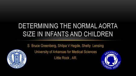 Determining the normal aorta size in infants and children