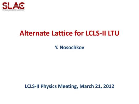 Alternate Lattice for LCLS-II LTU Y