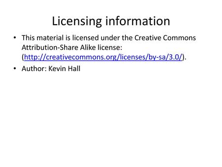 Licensing information