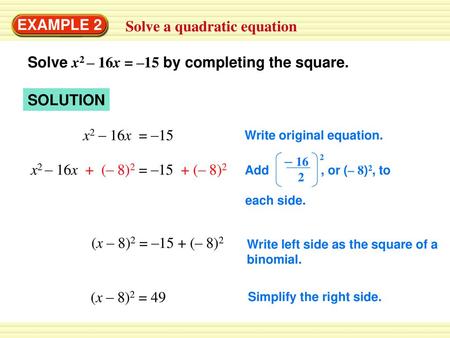 Solve a quadratic equation