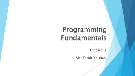 Programming Fundamentals