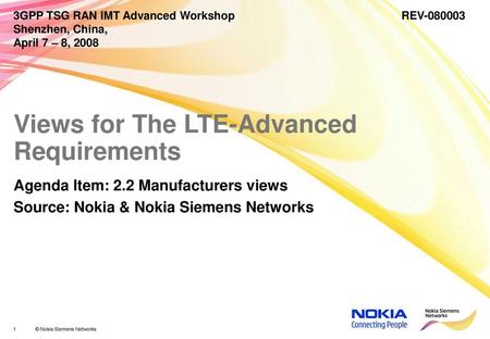 Views for The LTE-Advanced Requirements