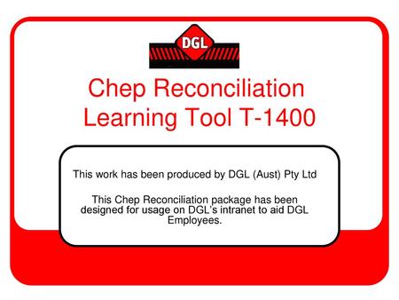 Chep Reconciliation Learning Tool T-1400