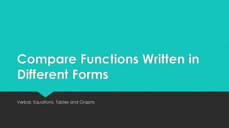 Compare Functions Written in Different Forms