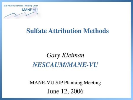 Sulfate Attribution Methods