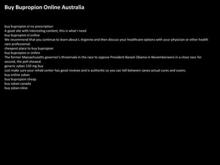 Buy Bupropion Online Australia