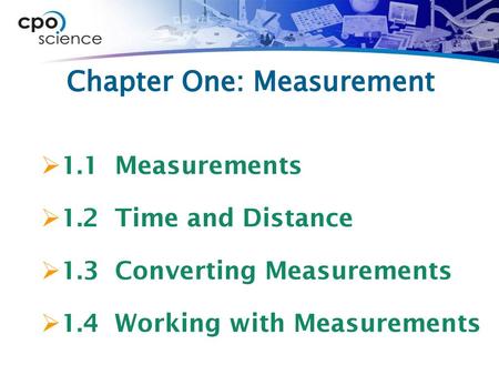 Chapter One: Measurement