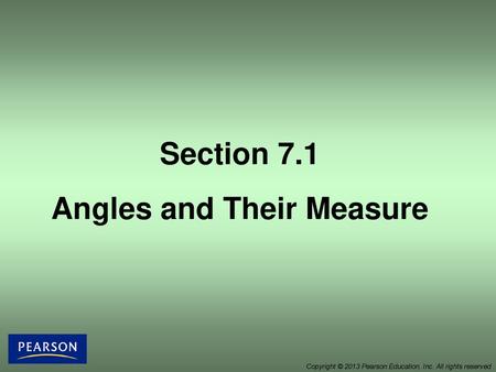 Angles and Their Measure