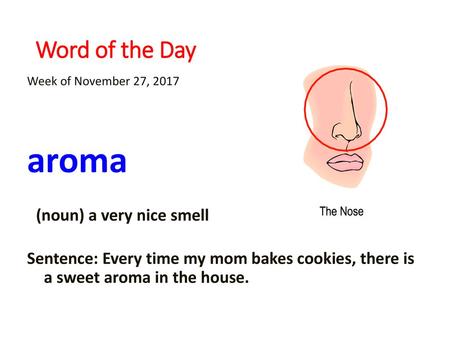 Word of the Day Week of November 27, 2017 aroma