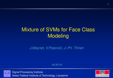 Mixture of SVMs for Face Class Modeling